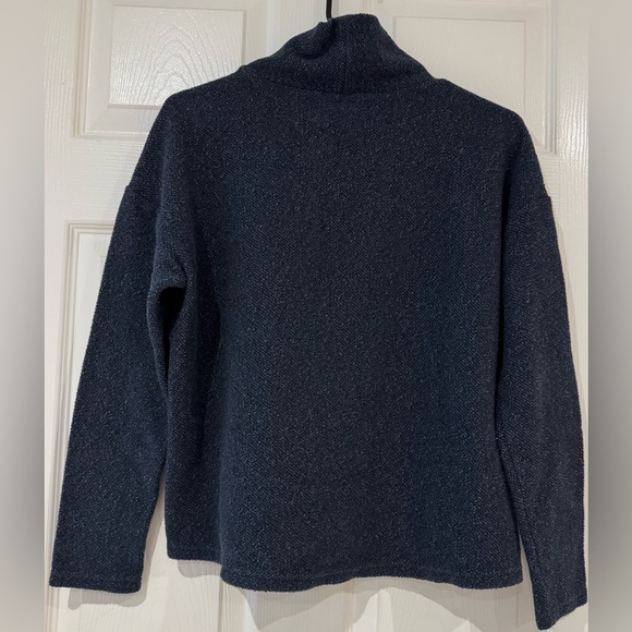 Dark Blue Banana Republic Mock Neck Sweater Turtleneck‎ S Cotton Blend EUC - Picture 2 of 7
